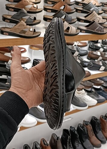 İçi dışı hakiki deri erkek terlik  - Görsel 8