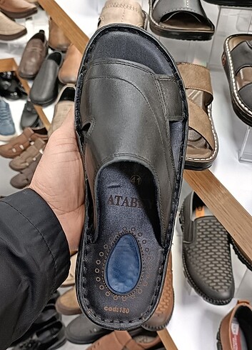 İçi dışı hakiki deri erkek terlik YENİ ETİKETLİ - Görsel 4