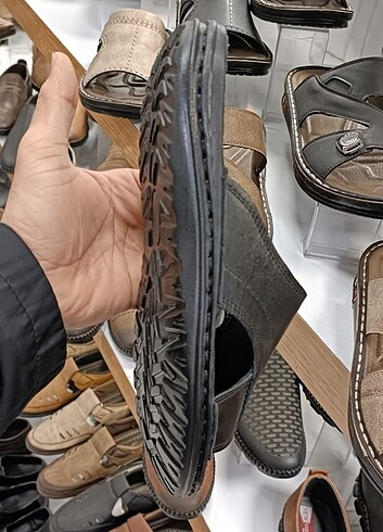 İçi dışı hakiki deri erkek terlik YENİ ETİKETLİ - Görsel 7