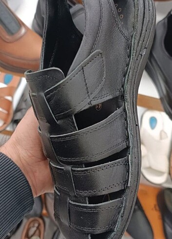 İçi dışı hakiki deri erkek sandalet YENİ ETİKETLİ - Görsel 6