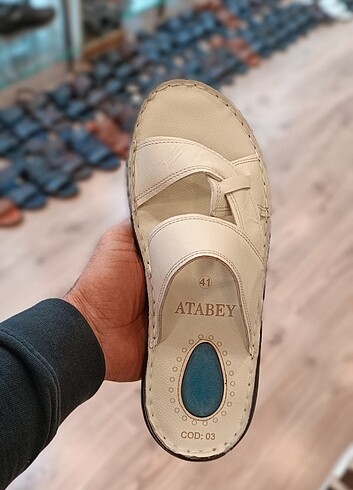 İçi dışı hakiki deri erkek terlik YENİ  - Görsel 5