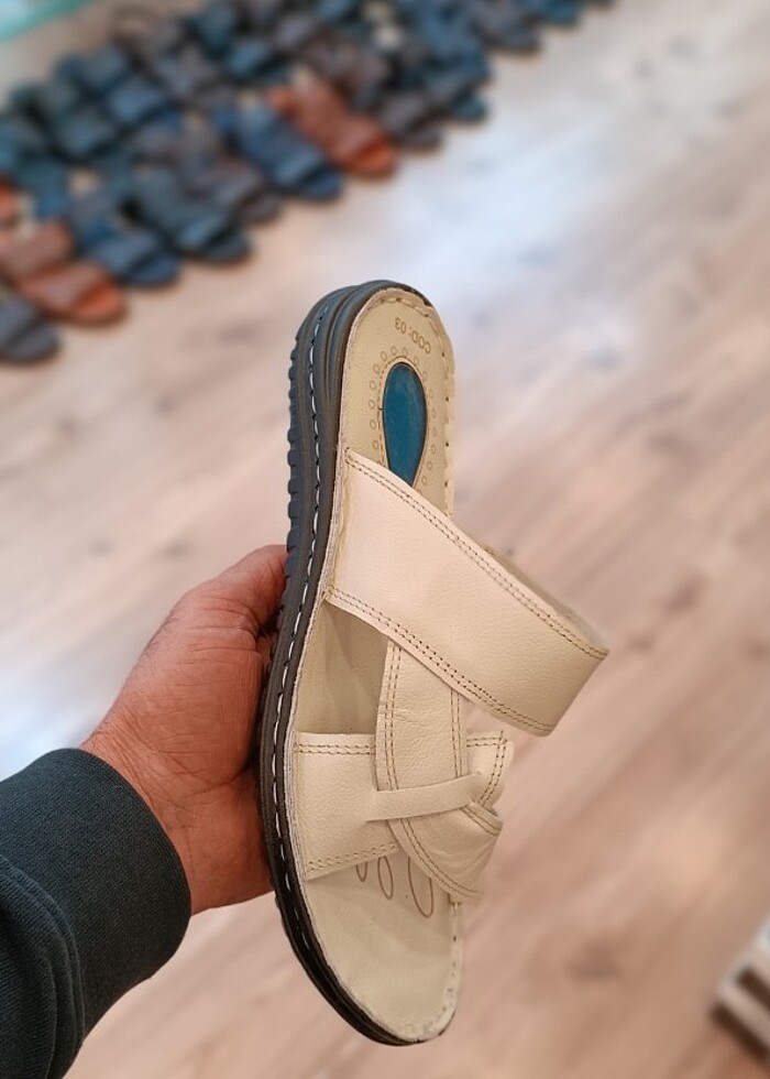 İçi dışı hakiki deri erkek terlik YENİ  - Görsel 3