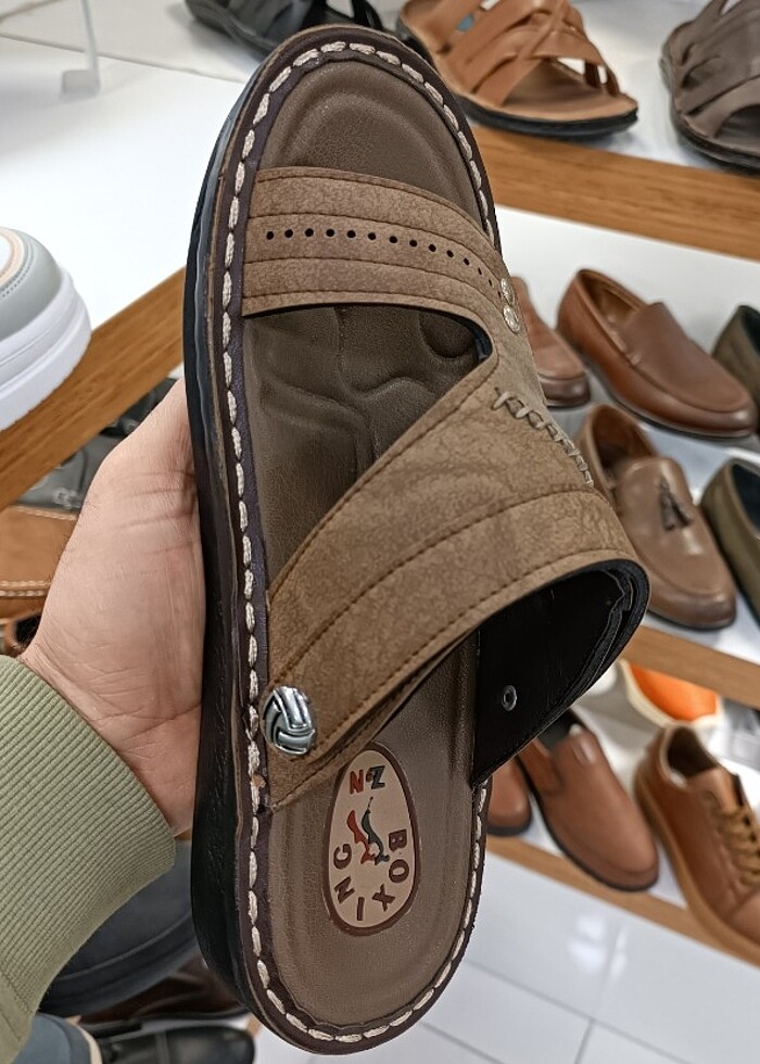 Kaliteli hafif poli taban erkek terlik YENİ ETİKETLİ  vizon - Görsel 2