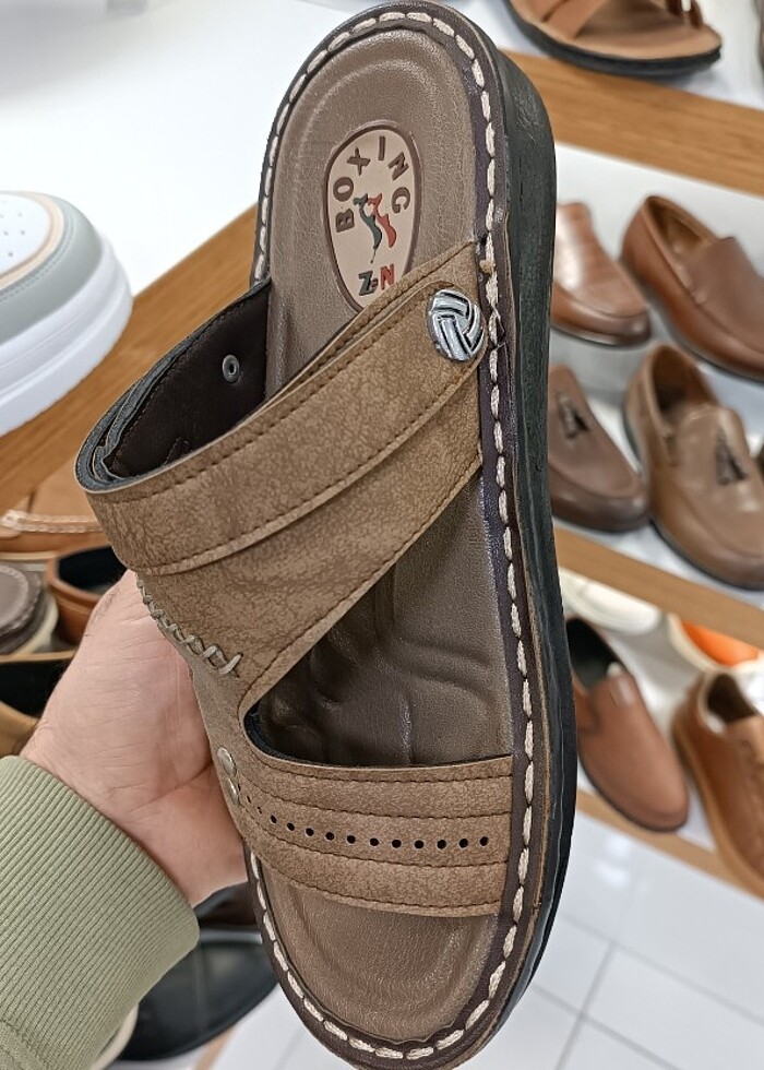 Kaliteli hafif poli taban erkek terlik YENİ ETİKETLİ  vizon - Görsel 3