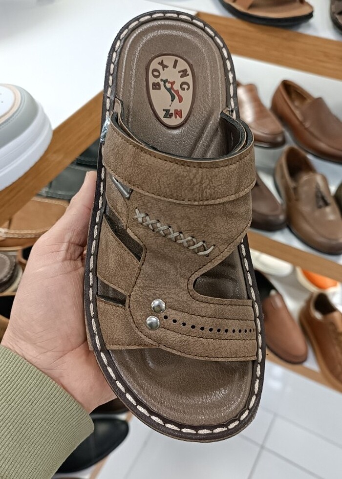 Kaliteli hafif poli taban erkek terlik YENİ ETİKETLİ  vizon - Görsel 4