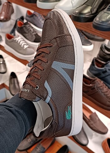 İçi dışı hakiki deri lacoste spor ayakkabı  - Görsel 7