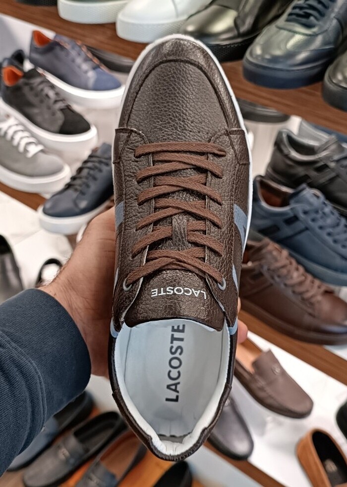 İçi dışı hakiki deri lacoste spor ayakkabı  - Görsel 5
