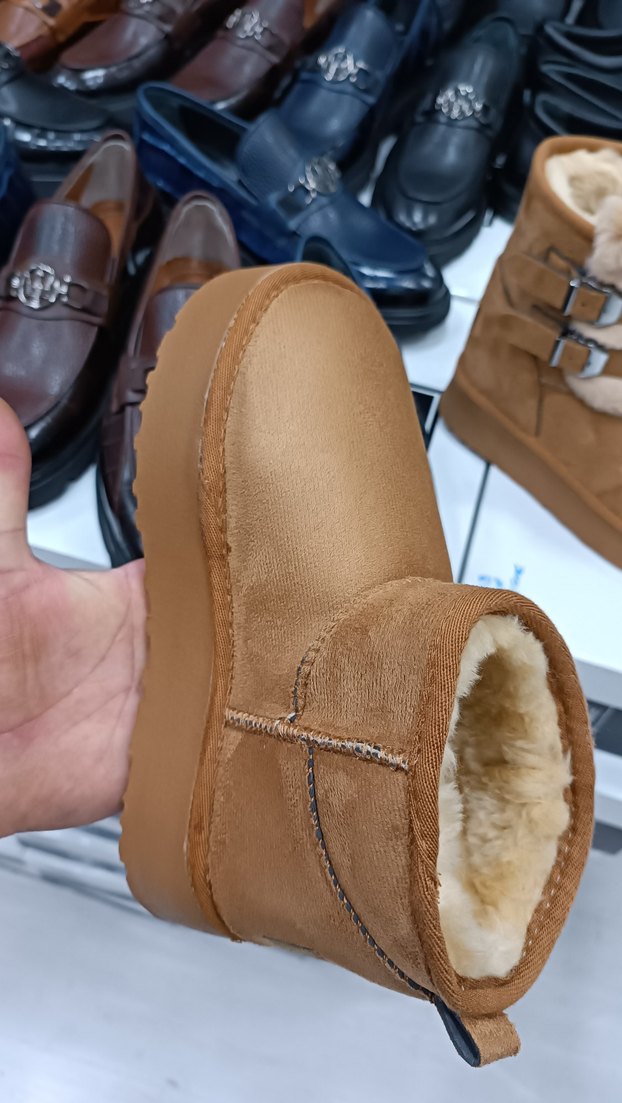 Kürklü Taba Süet ultra mini Bot UGG Yeni ürün - Görsel 4