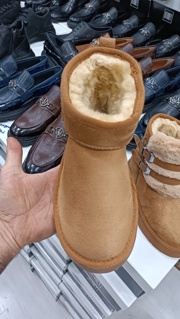 Kürklü Taba Süet ultra mini Bot UGG Yeni ürün - Görsel 2