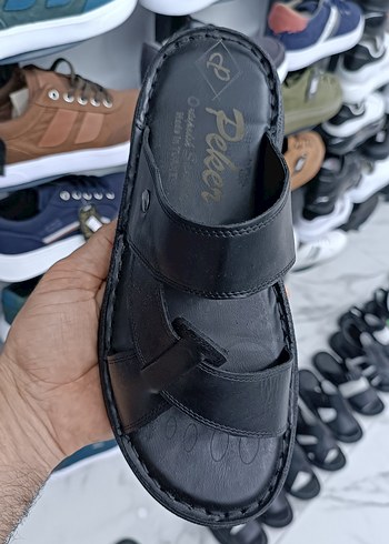 hakiki deri kaliteli şık hafif poli taban Günlük Terlik - Görsel 5