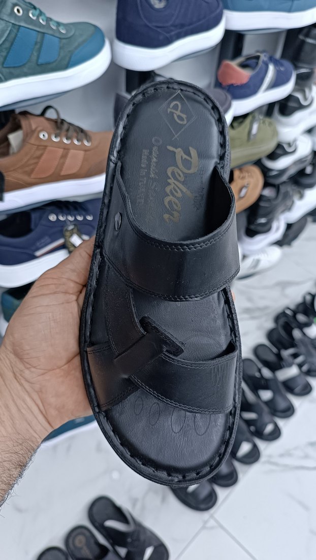 hakiki deri kaliteli şık hafif poli taban Günlük Terlik - Görsel 5