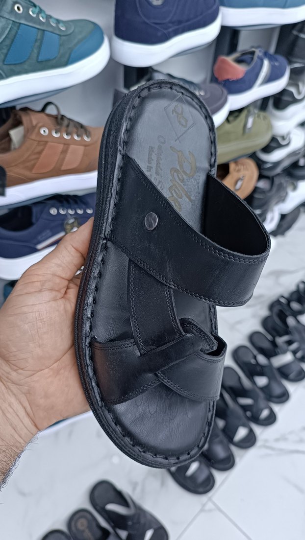 hakiki deri kaliteli şık hafif poli taban Günlük Terlik - Görsel 4