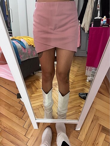Pembe Kruvaze Etek
