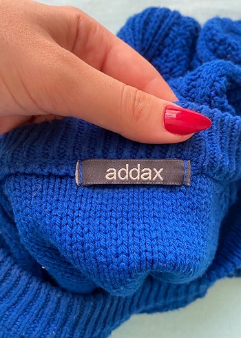 Addax Kadın Mavi Örgü Uzun Kollu Triko Kazak