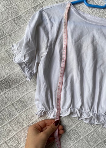xs Beden Beyaz Mini Crop Tişört, Kısa Kollu