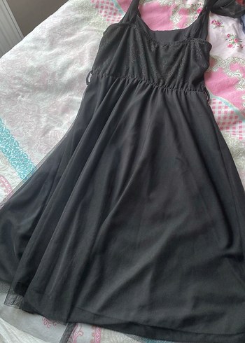 Siyah tül elbise - Görsel 3