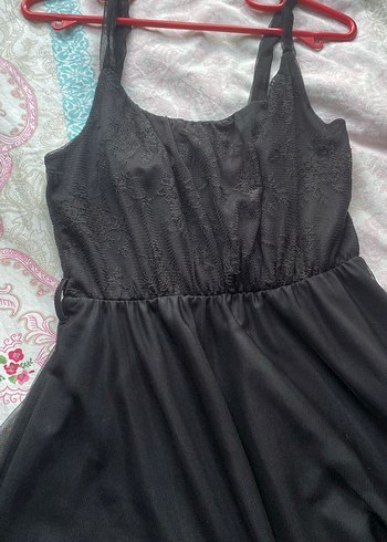 Siyah tül elbise - Görsel 5