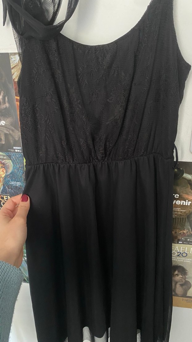 Siyah tül elbise - Görsel 2