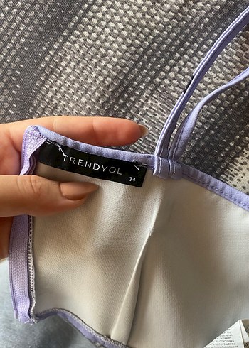 Mor Dantel Detaylı Straplez Midi Büstiyer - Görsel 5