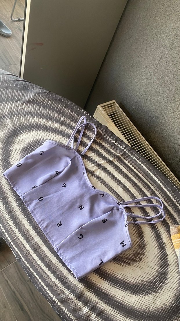 Mor Dantel Detaylı Straplez Midi Büstiyer - Görsel 2