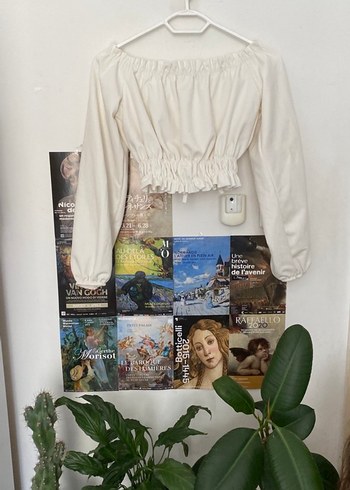 Büzgülü beyaz Mini Uzun Kollu Büstiyer - Görsel 3