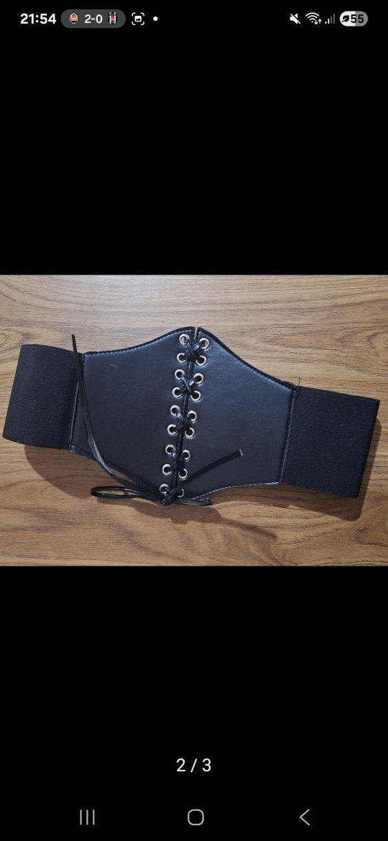 Siyah Deri Gotik Korse Kemer - Görsel 2