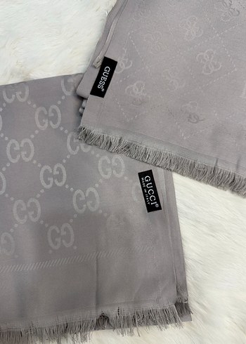 Gri Kadın kaşmir şal bej renk - Görsel 2