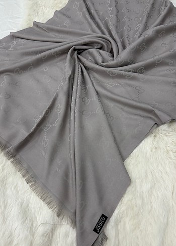 Gri Kadın kaşmir şal bej renk - Görsel 3