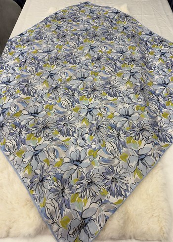 Gri Mavi pamuk eşarp - Görsel 2