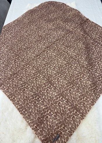 Dantel Detaylı Kahverengi Kadın Pamuk eşarp - Görsel 5