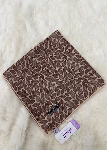 Dantel Detaylı Kahverengi Kadın Pamuk eşarp - Görsel 3