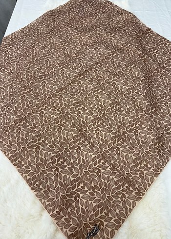 Dantel Detaylı Kahverengi Kadın Pamuk eşarp - Görsel 4