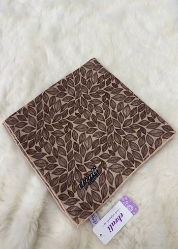 Dantel Detaylı Kahverengi Kadın Pamuk eşarp - Görsel 2