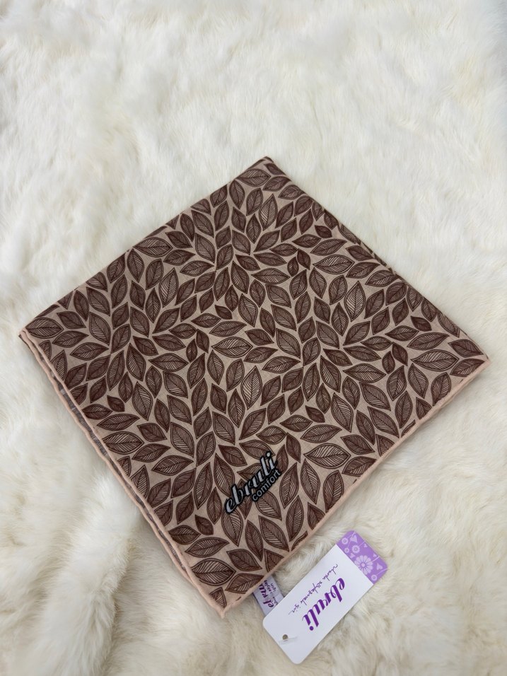 Dantel Detaylı Kahverengi Kadın Pamuk eşarp - Görsel 2