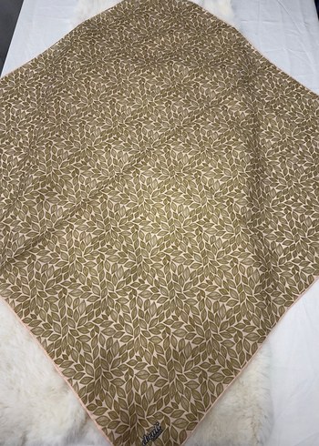 Dantel Detaylı Bej Kadın Pamuk eşarp - Görsel 3