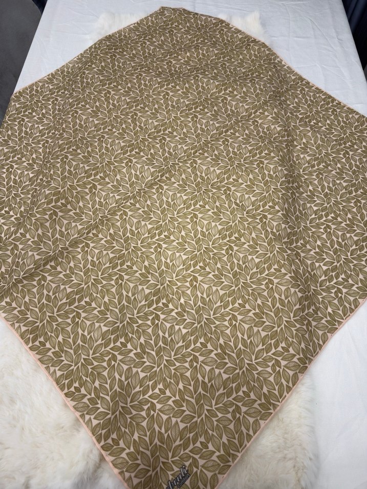 Dantel Detaylı Bej Kadın Pamuk eşarp - Görsel 2