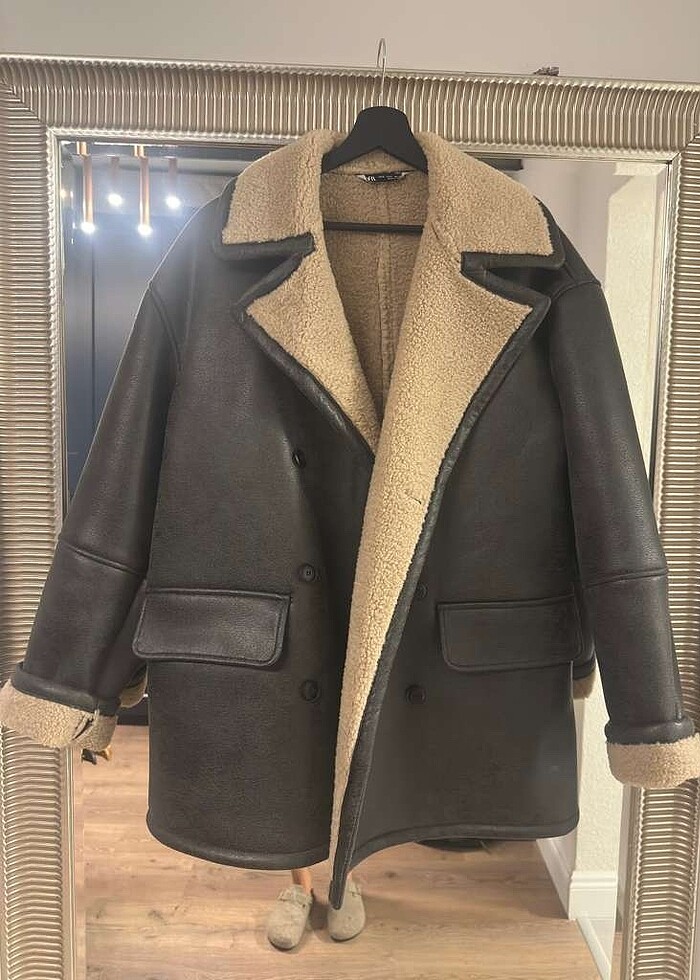 Zara içi kürklü mont - Görsel 2