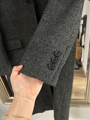 s Beden Gri kırçıllı zara palto
