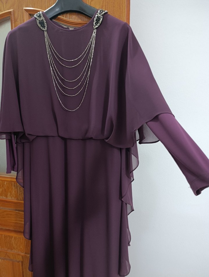 Mor Nakışlı Fermuarlı Kadın Broş - Görsel 3