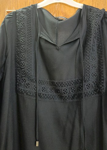 Siyah Nakışlı Uzun Kollu Bohem Elbise - Görsel 2