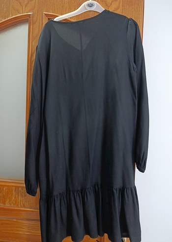 Siyah Nakışlı Uzun Kollu Bohem Elbise - Görsel 4