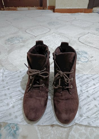 Kahverengi Süet Kadın Dolgu Topuk Bot POLARİS - Görsel 2