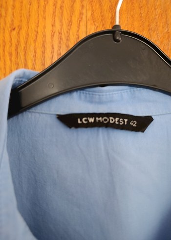 Mavi Keten Kadın Gömlek - Görsel 5