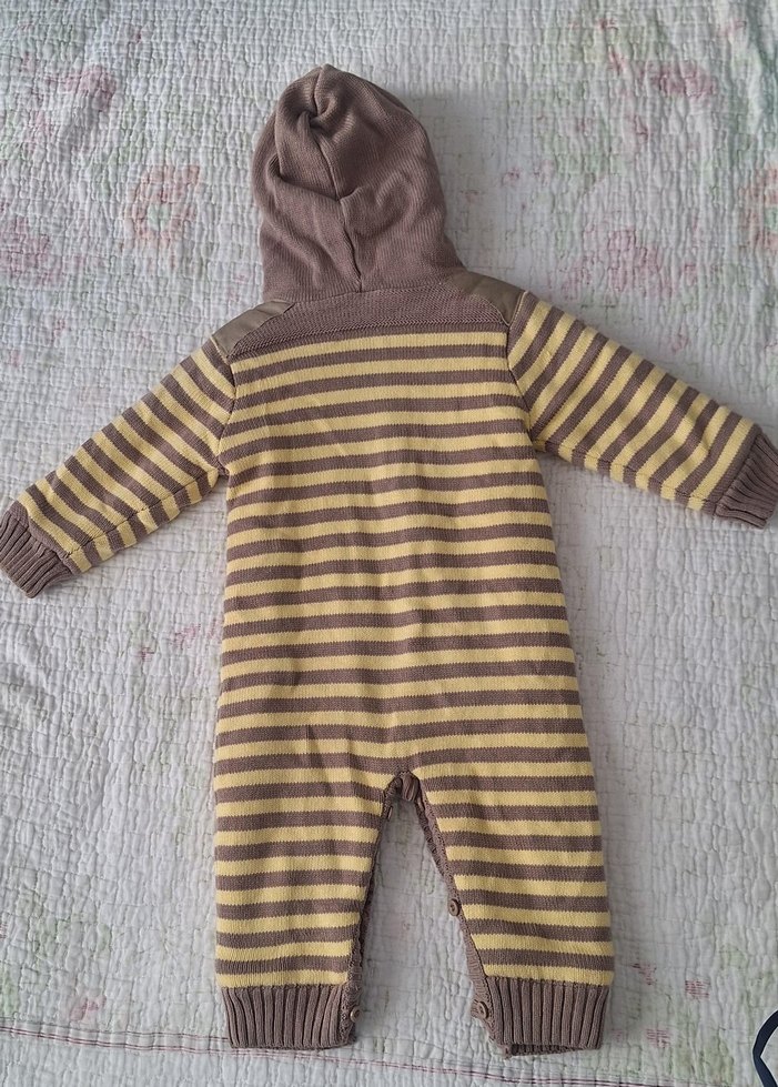El beb oso Kapüşonlu Örgü Bebek Tulumu - Görsel 2