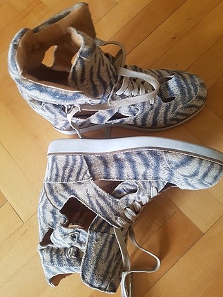 Nasty Gal italyan marka icten 6 cm gizli topuk deri sneaker