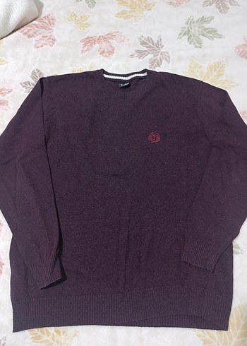 Bordo Erkek Triko Bisiklet Yaka Kazak - Görsel 5