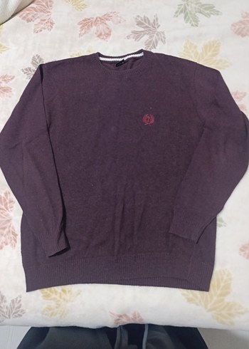 Bordo Erkek Triko Bisiklet Yaka Kazak - Görsel 3