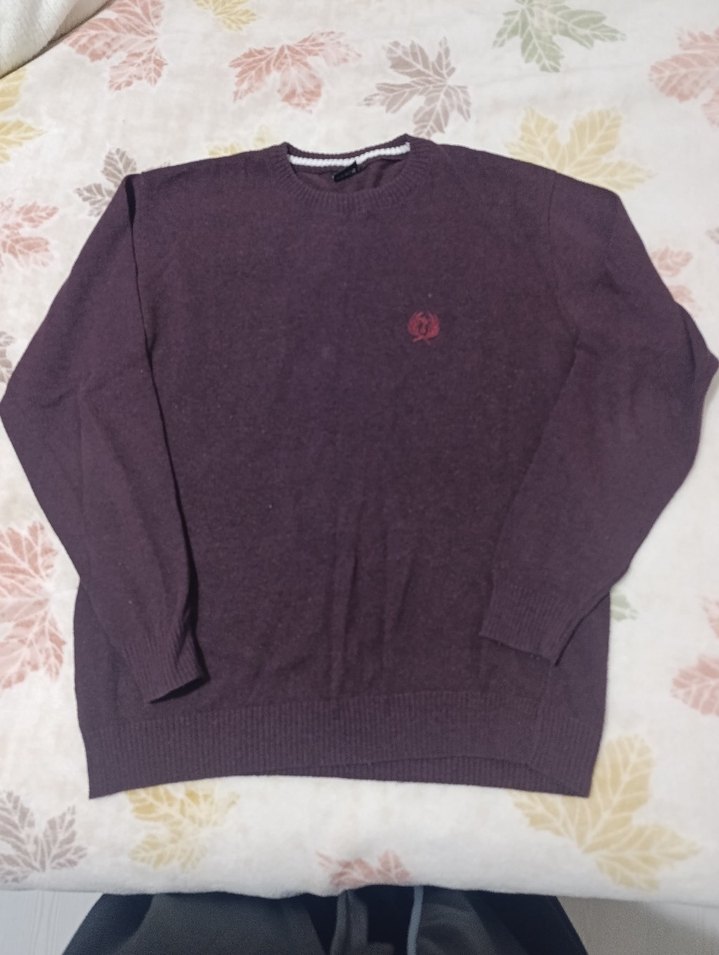 Bordo Erkek Triko Bisiklet Yaka Kazak - Görsel 3