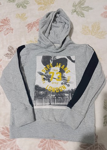 Gri Kapüşonlu Erkek Çocuk Sweatshirt - Görsel 3