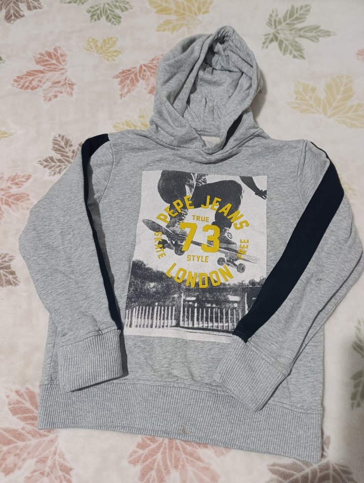 Gri Kapüşonlu Erkek Çocuk Sweatshirt - Görsel 2